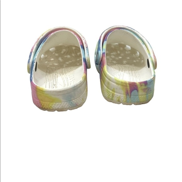 Crocs Unisex Clogs Shoes Yellow Blue Tie Dye Slip On Slingback Cut Out M5/W7 - Picture 7 of 7